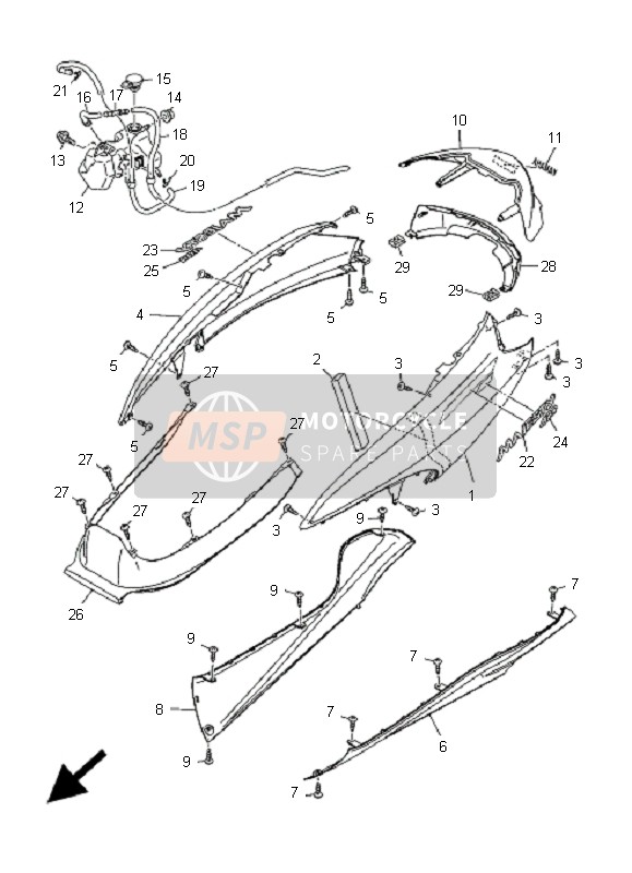 Yamaha YP400 MAJESTY 2005 Side Cover for a 2005 Yamaha YP400 MAJESTY